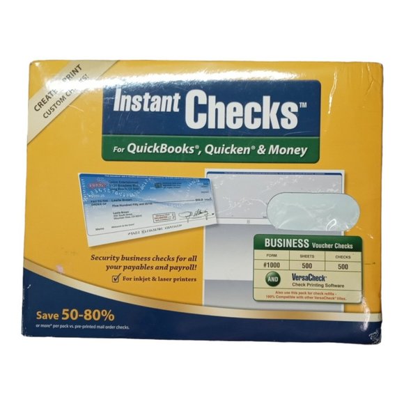 QuickBooks, Quicken & Money Instant Checks Form # 1000 Business Voucher Green Pr - Picture 3 of 9